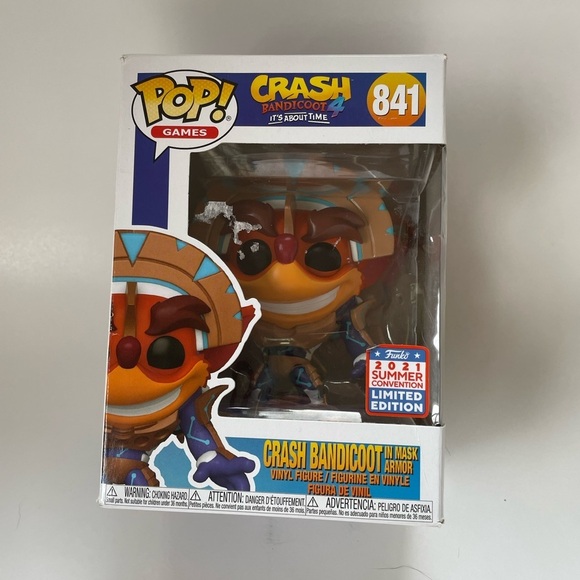 Funko Pop!  Crash Bandicoot -  Mask Armor #841 Summer Convention 2021 - Picture 1 of 5